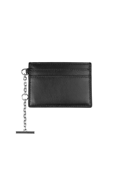 ALEXANDER MCQUEEN Portacarte Sling In Nero e Argento - ALEXANDER MCQUEEN Negozi Online