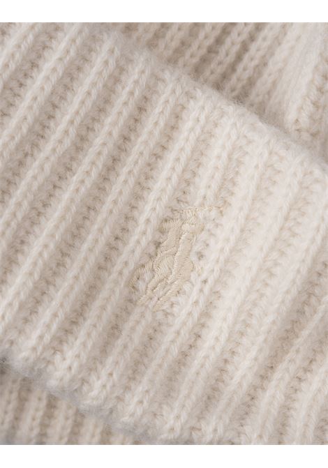 RALPH LAUREN Berretto Bianco In Lana e Cashmere Con Pony Ricamato - RALPH LAUREN Shopping Online