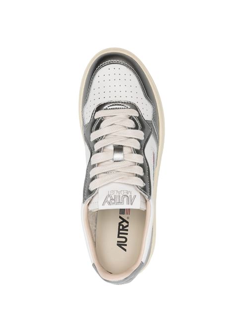 AUTRY Sneakers Medalist Low In Pelle Bianca e Metallizzata Steel - AUTRY Novità