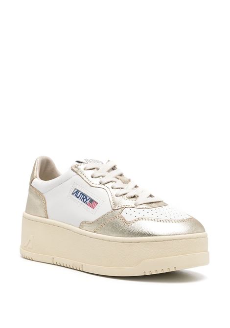 AUTRY Sneakers Low Medalist Platform Bianche e Oro - AUTRY In Saldo