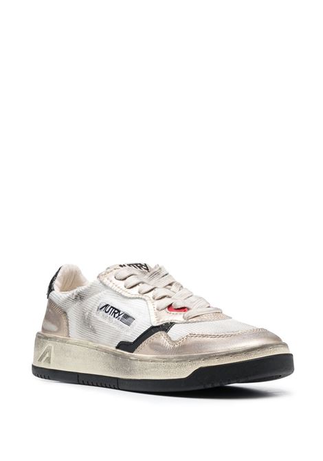AUTRY Sneakers Medalist Low Super Vintage In Mesh e Suede Bianco e Oro - AUTRY Promozione