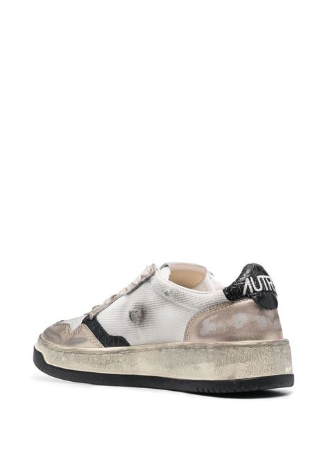 AUTRY Sneakers Medalist Low Super Vintage In Mesh e Suede Bianco e Oro - AUTRY Promozione