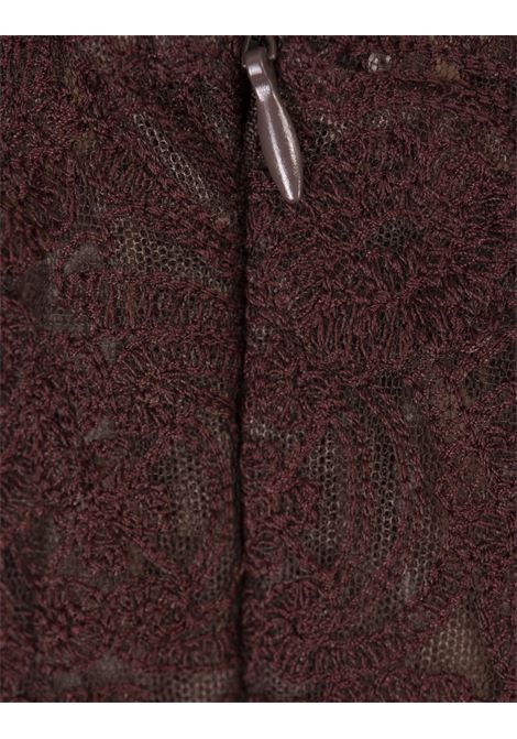 ERMANNO SCERVINO Abito Bustier Marrone In Pizzo Con Gonna In Seta - ERMANNO SCERVINO Pezzi Unici