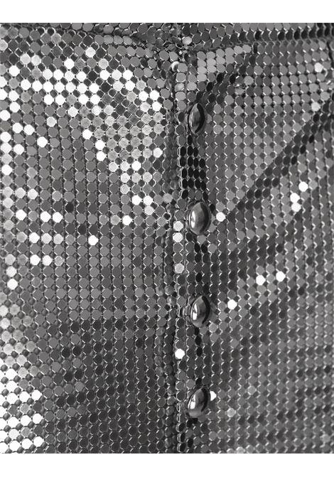 RABANNE Gonna Corta In Mesh Argento Con Anelli e Borchie - RABANNE Soddisfazione Garantita