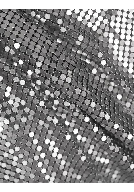 RABANNE Gonna Corta In Mesh Argento Con Anelli e Borchie - RABANNE Soddisfazione Garantita