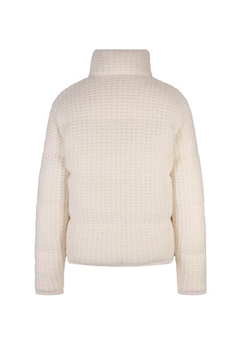 MONCLER Cardigan Imbottito Bianco In Lana e Alpaca - MONCLER Acquista Ora