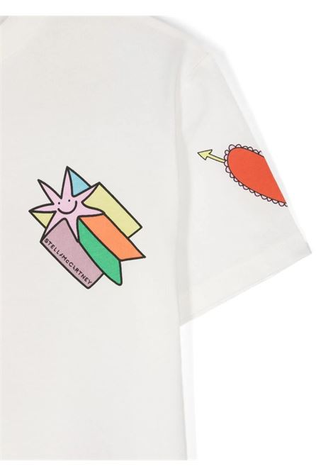 STELLA MCCARTNEY KIDS T-Shirt Bianca Con Grafica Stelle Cadenti - STELLA MCCARTNEY KIDS Saldi Di Fabbrica