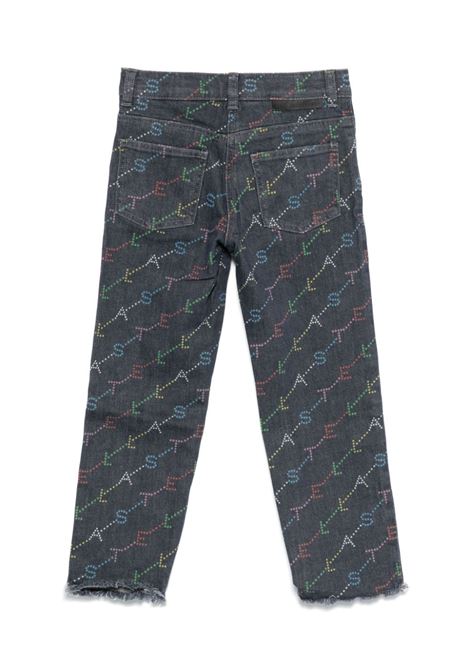 STELLA MCCARTNEY KIDS Jeans in Denim Grigio con Motivo Logo - STELLA MCCARTNEY KIDS Vendite Flash
