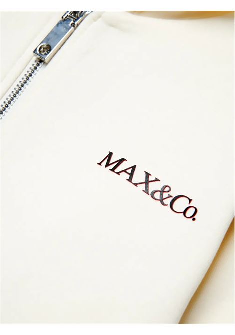 MAX&CO. KIDS Felpa Zip-Up Bianc Con Logo e Cappuccio - MAX&CO. KIDS In Vendita