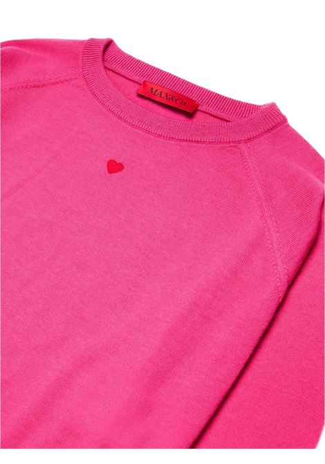 MAX&CO. KIDS Pullover In Lana Fucsia Con Cuore - MAX&CO. KIDS Vendita Calda