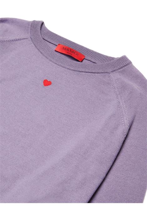 MAX&CO. KIDS Pullover In Lana Lilla Con Cuore - MAX&CO. KIDS Vendita Economica