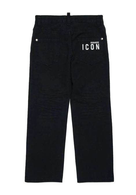 DSQUARED2 KIDS Jeans a Gamba Dritta Neri Ccon Logo Icon Dsquared2 - DSQUARED2 KIDS I Più Venduti