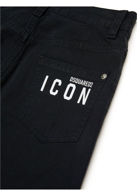 DSQUARED2 KIDS Jeans a Gamba Dritta Neri Ccon Logo Icon Dsquared2 - DSQUARED2 KIDS I Più Venduti