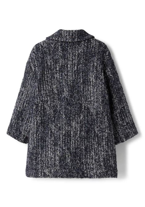 IL GUFO Cappotto In Tweed Blu - IL GUFO In Linea