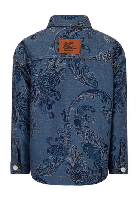 ETRO KIDS Giacca In Denim Blu Con Motivi Paisley All-Over - ETRO KIDS Spedizione Gratuita