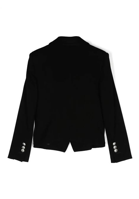 BALMAIN KIDS Blazer Monopetto Nero Con Bottoni Goffrati Argento - BALMAIN KIDS Shopping Online