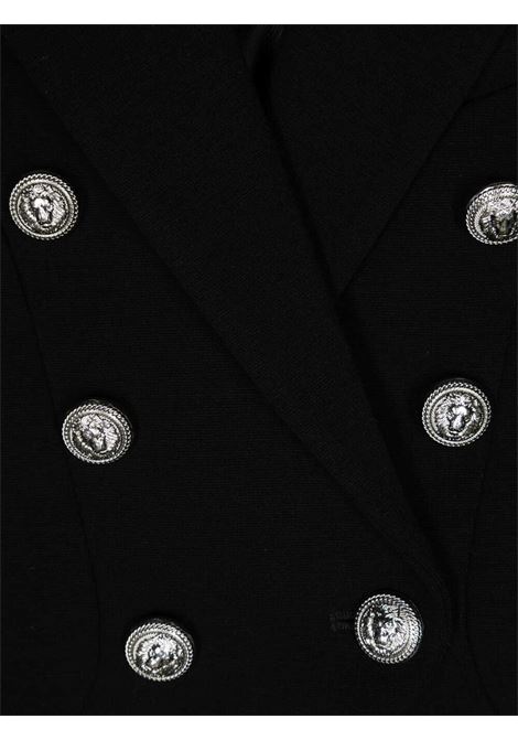 BALMAIN KIDS Blazer Monopetto Nero Con Bottoni Goffrati Argento - BALMAIN KIDS Shopping Online