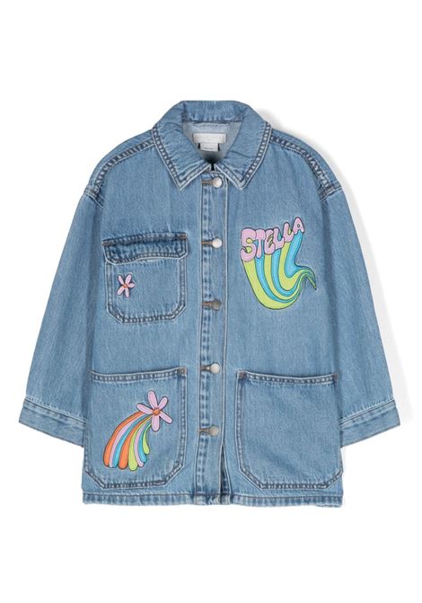 STELLA MCCARTNEY KIDS Camicia in Denim con Grafica Stella - STELLA MCCARTNEY KIDS Sottocosto