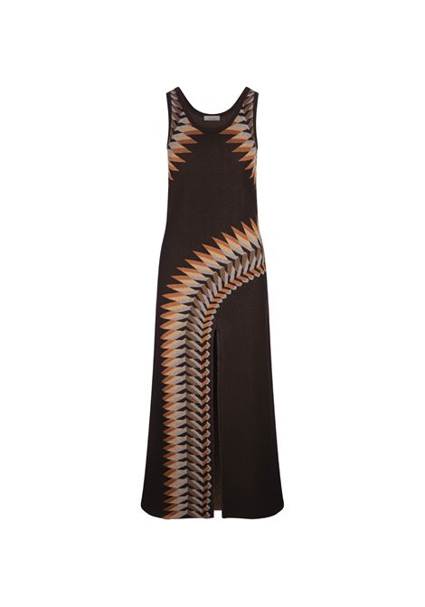 RABANNE Abito In Lurex Jacquard Marrone - RABANNE Outlet