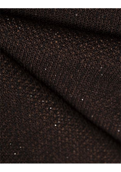 RABANNE Abito In Lurex Jacquard Marrone - RABANNE Outlet