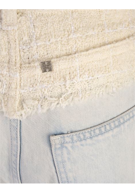 GIVENCHY Jeans In Denim Blu Chiaro Con Vita in Tweed - GIVENCHY In Saldo
