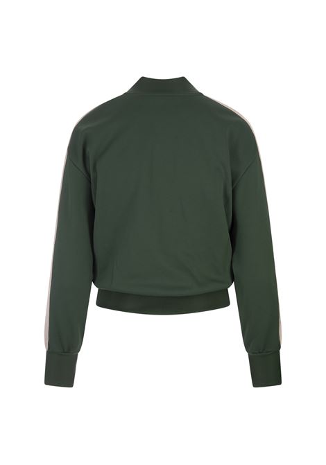 PALM ANGELS Felpa Zip-Up Verde Foresta Con Logo - PALM ANGELS Comprare a buon mercato