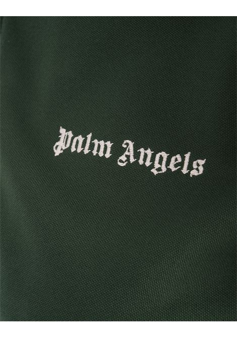 PALM ANGELS Felpa Zip-Up Verde Foresta Con Logo - PALM ANGELS Comprare a buon mercato