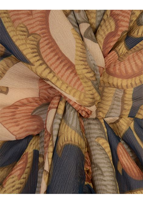 ETRO Abito Midi In Seta Blu Navy Stampata - ETRO Offerta natalizia