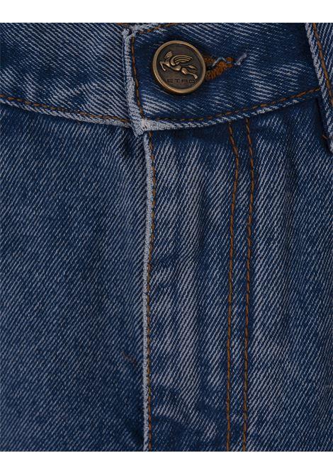 ETRO Shorts In Denim Blu a Vita Alta - ETRO Offerta Giorno del Papà