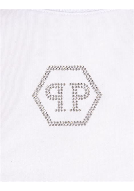 PHILIPP PLEIN T-Shirt Round Neck SS Crystal Hexagon Bianca - PHILIPP PLEIN Nuovi prodotti