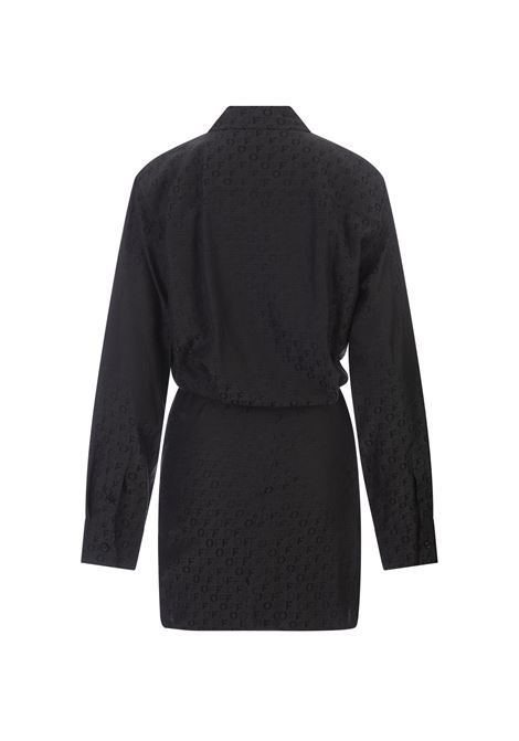 OFF-WHITE Mini Abito Monogram Jacquard Twisted Nero - OFF-WHITE Sconti VIP