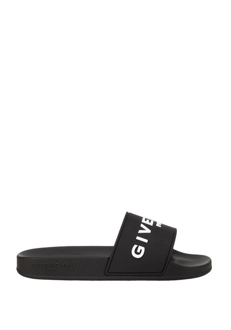 GIVENCHY Ciabatte In Gomma Nera Con Logo - GIVENCHY Rilascio limitato