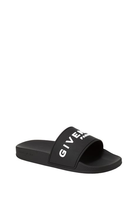 GIVENCHY Ciabatte In Gomma Nera Con Logo - GIVENCHY Rilascio limitato