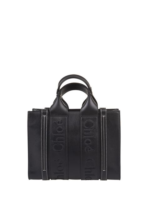 CHLOÉ Borsa Shopping Piccola Woody In Pelle Nera - CHLOÉ Fino al 65% di sconto