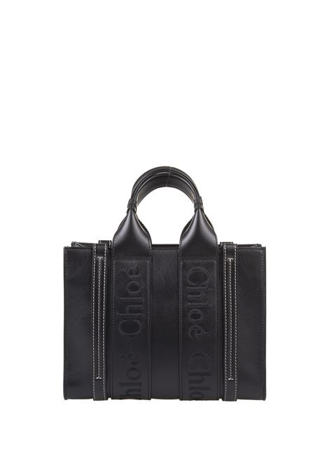 CHLOÉ Borsa Shopping Piccola Woody In Pelle Nera - CHLOÉ Fino al 65% di sconto