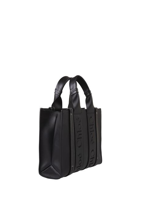 CHLOÉ Borsa Shopping Piccola Woody In Pelle Nera - CHLOÉ Fino al 65% di sconto