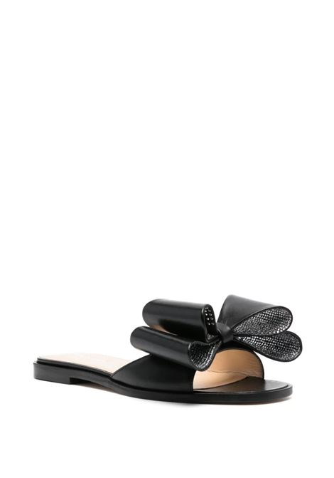 MACH & MACH Sandali Bassi Con Fiocco In Nappa Nera - MACH & MACH Discount Store per i nuovi prodotti