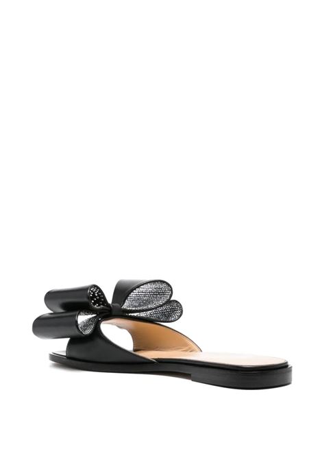 MACH & MACH Sandali Bassi Con Fiocco In Nappa Nera - MACH & MACH Discount Store per i nuovi prodotti