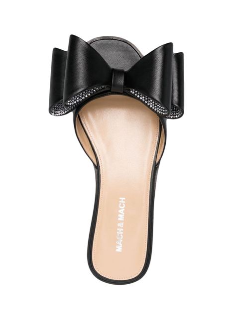MACH & MACH Sandali Bassi Con Fiocco In Nappa Nera - MACH & MACH Discount Store per i nuovi prodotti