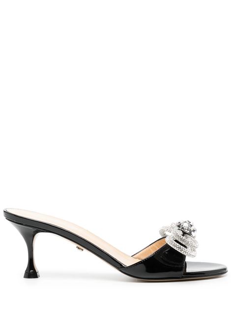 MACH & MACH Mules 65 Double Bow In Pelle Verniciata Nera - MACH & MACH Enormi sconti