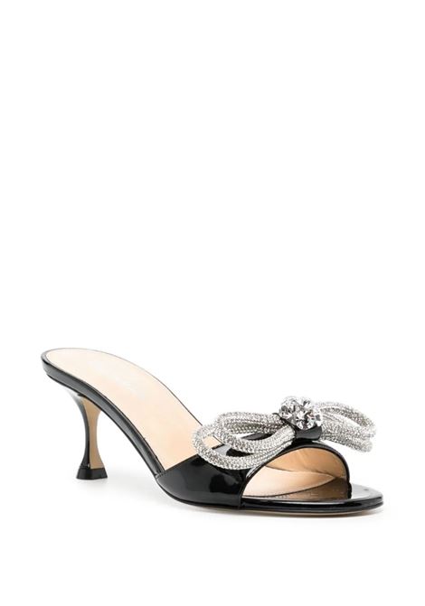 MACH & MACH Mules 65 Double Bow In Pelle Verniciata Nera - MACH & MACH Enormi sconti