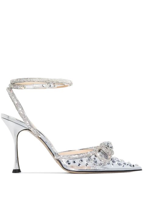 MACH & MACH Slingback Double Bow 100 mm Decorata Con Cristalli - MACH & MACH Officina