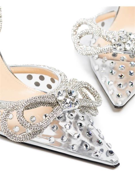 MACH & MACH Slingback Double Bow 100 mm Decorata Con Cristalli - MACH & MACH Officina