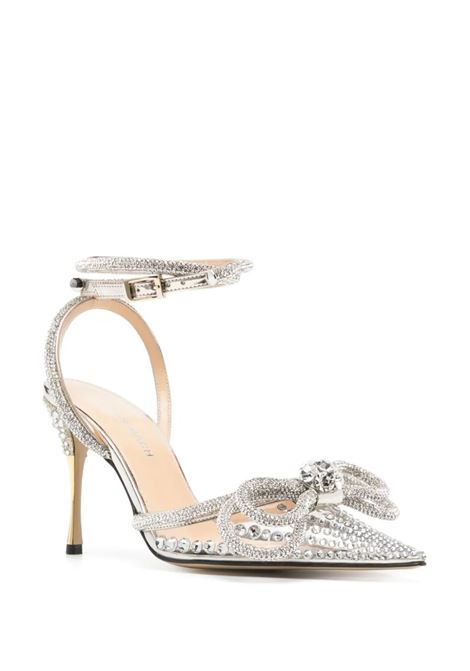 MACH & MACH Slingback Double Bow 100 mm Gold Con Cristalli - MACH & MACH Limitato a 3 giorni
