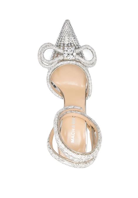 MACH & MACH Slingback Double Bow 100 mm Gold Con Cristalli - MACH & MACH Limitato a 3 giorni