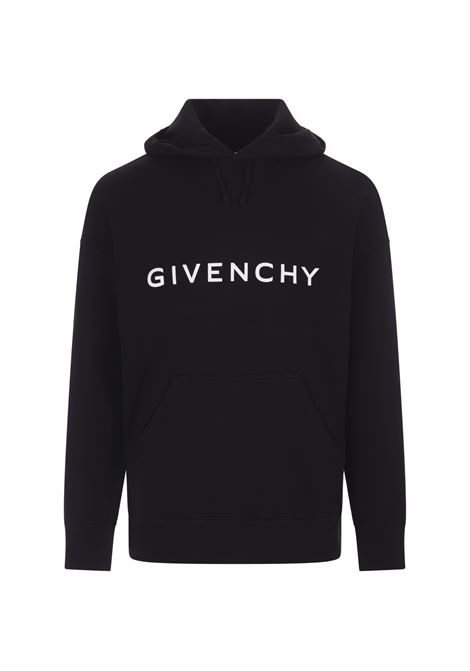 GIVENCHY Felpa Con Cappuccio GIVENCHY Archetype In Tessuto Garzato Nero - GIVENCHY 2025