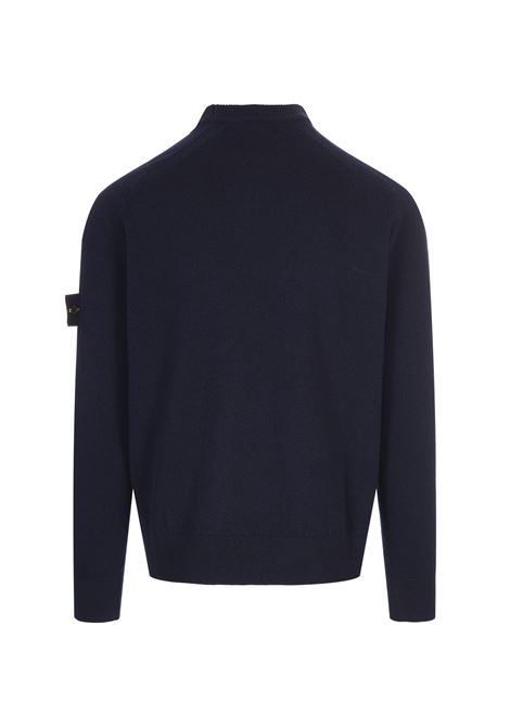 STONE ISLAND Pullover a Girocollo In Lana Blu Navy - STONE ISLAND Promozione