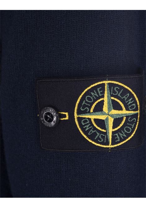 STONE ISLAND Pullover a Girocollo In Lana Blu Navy - STONE ISLAND Promozione