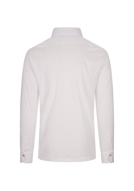 KITON Polo A Maniche Lunghe In Jersey Bianco - KITON Pezzi Unici