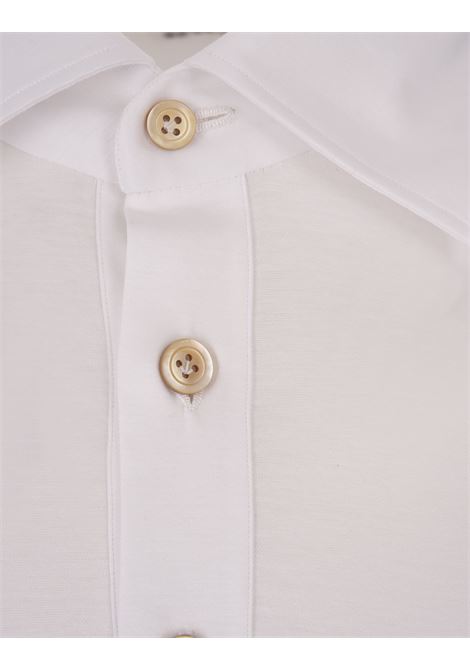 KITON Polo A Maniche Lunghe In Jersey Bianco - KITON Pezzi Unici